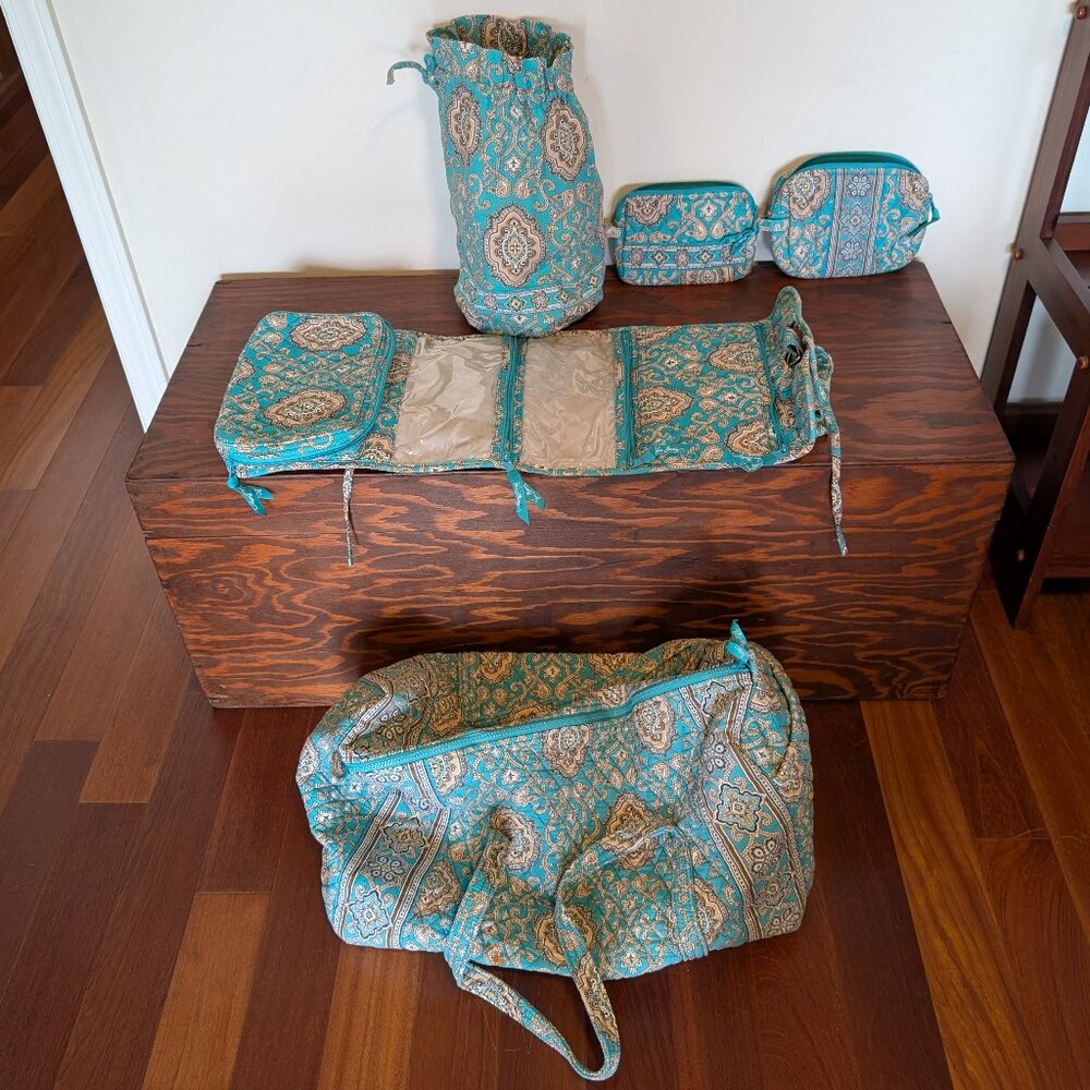 VERA BRADLEY Totally Turq 2010 Set of 5 Bags